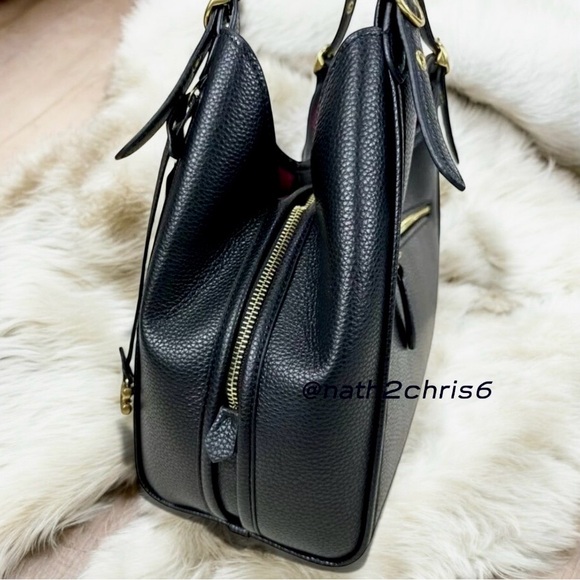 Coach Bella Medium Pebble Leather Shoulder Bag - Black NWT - Picture 8 of 16